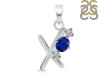 Lapis & White Topaz Alphabet X Pendant LLP-RDA-76.