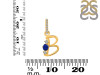 Lapis & White Topaz Alphabet B Pendant LLP-RDA-80.