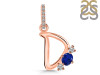 Lapis & White Topaz Alphabet D Pendant LLP-RDA-82.