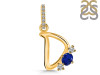 Lapis & White Topaz Alphabet D Pendant LLP-RDA-82.