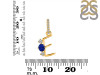 Lapis & White Topaz Alphabet E Pendant LLP-RDA-83.