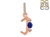 Lapis & White Topaz Alphabet J Pendant LLP-RDA-88.