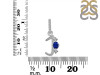 Lapis & White Topaz Alphabet J Pendant LLP-RDA-88.
