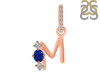 Lapis & White Topaz Alphabet M Pendant LLP-RDA-91.