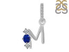 Lapis & White Topaz Alphabet M Pendant LLP-RDA-91.