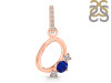Lapis & White Topaz Alphabet O Pendant LLP-RDA-93.