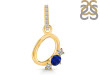 Lapis & White Topaz Alphabet O Pendant LLP-RDA-93.
