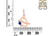 Lapis & White Topaz Alphabet Q Pendant LLP-RDA-95.