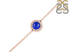 Lapis & White Topaz Bracelet With Adjustable Camera Lock LLP-RDB-65.