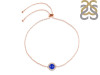 Lapis & White Topaz Bracelet With Adjustable Camera Lock LLP-RDB-65.