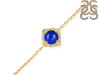 Lapis & White Topaz Bracelet With Adjustable Camera Lock LLP-RDB-66.