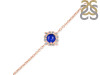 Lapis & White Topaz Bracelet With Adjustable Camera Lock LLP-RDB-67.