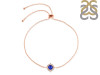 Lapis & White Topaz Bracelet With Adjustable Camera Lock LLP-RDB-67.