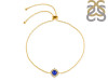 Lapis & White Topaz Bracelet With Adjustable Camera Lock LLP-RDB-67.