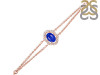 Lapis & White Topaz Bracelet With Adjustable Camera Lock LLP-RDB-68.