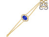 Lapis & White Topaz Bracelet With Adjustable Camera Lock LLP-RDB-68.