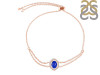 Lapis & White Topaz Bracelet With Adjustable Camera Lock LLP-RDB-68.