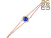 Lapis & White Topaz Bracelet With Adjustable Camera Lock LLP-RDB-83.