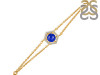 Lapis & White Topaz Bracelet With Adjustable Camera Lock LLP-RDB-83.
