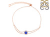 Lapis & White Topaz Bracelet With Adjustable Camera Lock LLP-RDB-83.