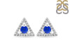 Lapis & White Topaz Stud Earring LLP-RDE-848.