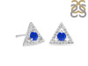 Lapis & White Topaz Stud Earring LLP-RDE-848.