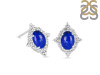 Lapis & White Topaz Stud Earring LLP-RDE-849.