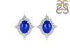 Lapis & White Topaz Stud Earring LLP-RDE-849.