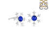 Lapis & White Topaz Stud Earring LLP-RDE-854.