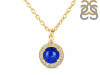 Lapis & White Topaz Necklace With Slider Lock LLP-RDN-72.