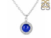 Lapis & White Topaz Necklace With Slider Lock LLP-RDN-72.