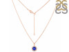 Lapis & White Topaz Necklace With Slider Lock LLP-RDN-72.