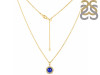 Lapis & White Topaz Necklace With Slider Lock LLP-RDN-72.