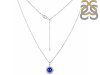 Lapis & White Topaz Necklace With Slider Lock LLP-RDN-72.