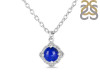 Lapis & White Topaz Necklace With Slider Lock LLP-RDN-74.