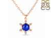 Lapis & White Topaz Necklace With Slider Lock LLP-RDN-75.