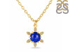 Lapis & White Topaz Necklace With Slider Lock LLP-RDN-75.
