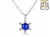 Lapis & White Topaz Necklace With Slider Lock LLP-RDN-75.