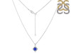Lapis & White Topaz Necklace With Slider Lock LLP-RDN-77.
