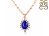 Lapis & White Topaz Necklace With Slider Lock LLP-RDN-79.