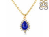 Lapis & White Topaz Necklace With Slider Lock LLP-RDN-79.