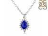Lapis & White Topaz Necklace With Slider Lock LLP-RDN-79.