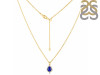 Lapis & White Topaz Necklace With Slider Lock LLP-RDN-79.