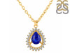 Lapis & White Topaz Necklace With Slider Lock LLP-RDN-80.