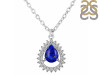 Lapis & White Topaz Necklace With Slider Lock LLP-RDN-80.
