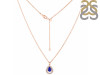 Lapis & White Topaz Necklace With Slider Lock LLP-RDN-80.