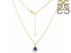Lapis & White Topaz Necklace With Slider Lock LLP-RDN-80.