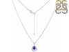 Lapis & White Topaz Necklace With Slider Lock LLP-RDN-80.