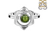 Moldavite Chakra & Crescent Moon Ring MLD-RDR-2140.