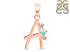 Opal & White Topaz Alphabet A Pendant OPL-RDA-1.